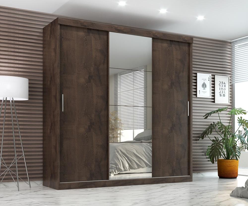 Guarda Roupa Casal Paris 3 Pts Corre 2gav C/ Esp  Chocolate