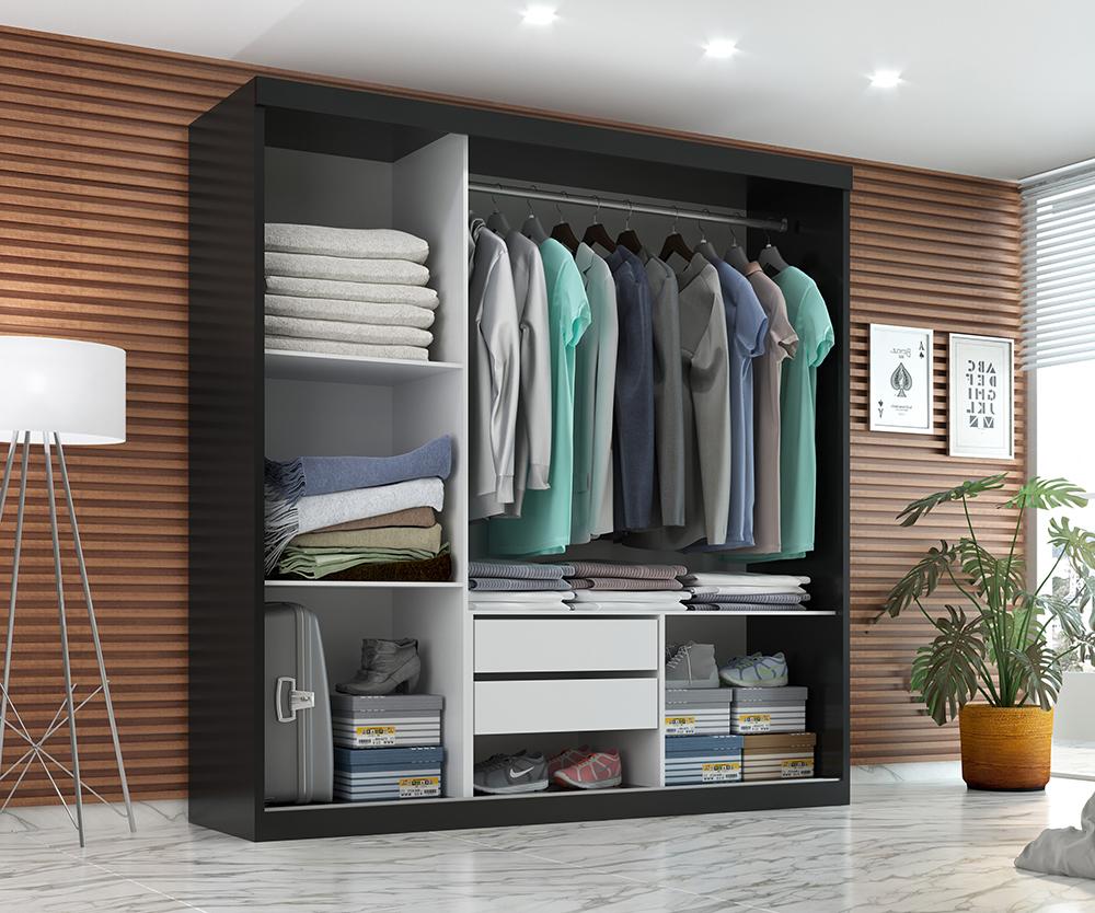 Guarda Roupa Casal Paris 3 Pts Corre 2gav C/ Esp  Onix
