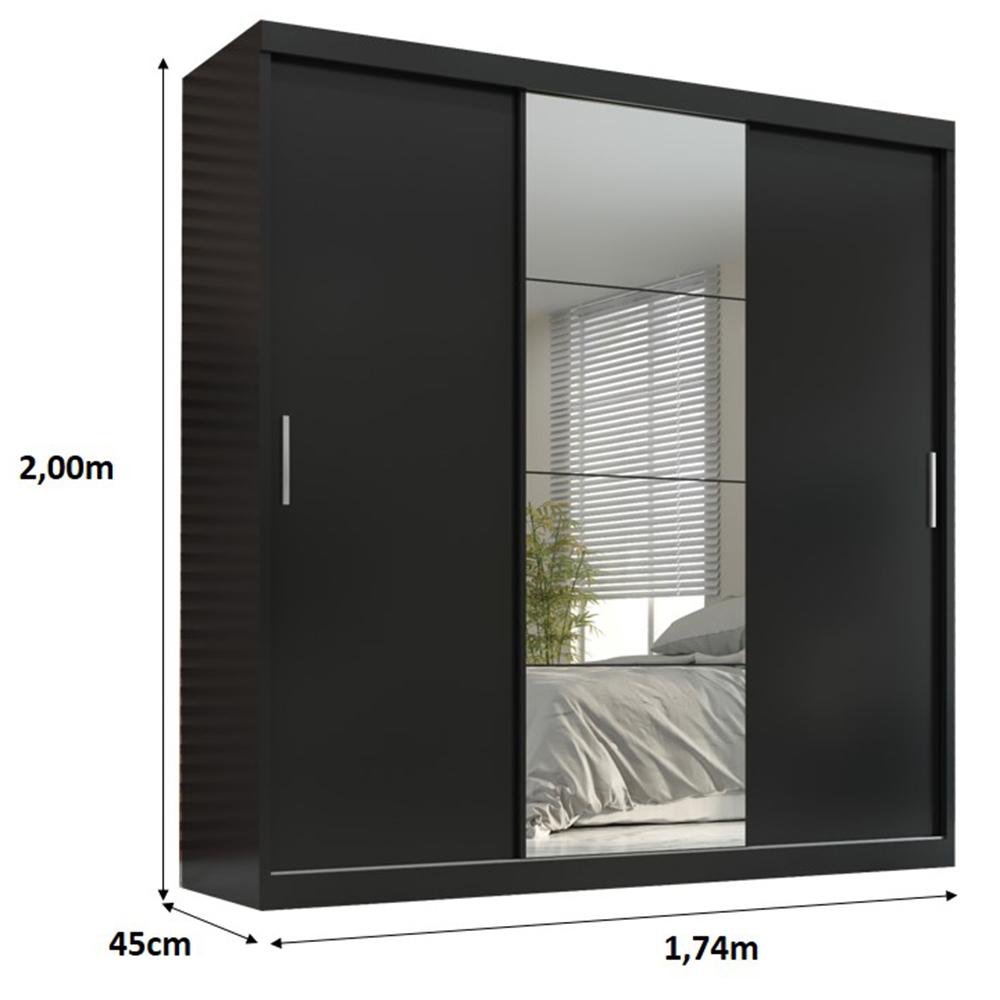 Guarda Roupa Casal Paris 3 Pts Corre 2gav C/ Esp  Onix