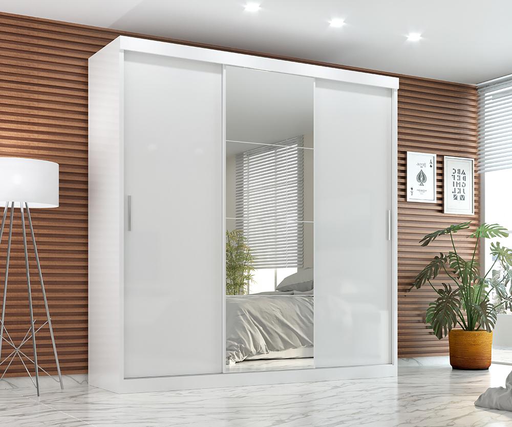 Guarda Roupa Casal Paris 3 Pts Corre 2gav Com Esp Branco