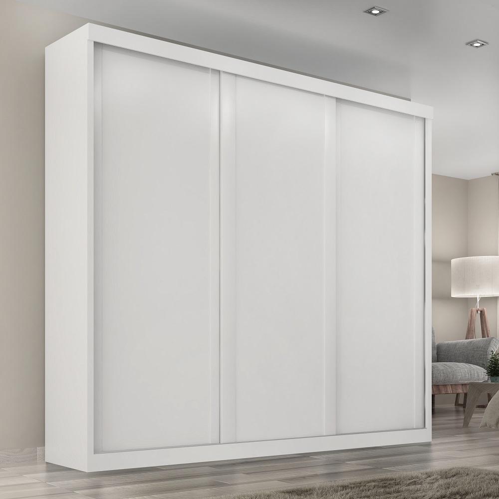 Guarda Roupa Casal Sevilha 3 Portas  Correr 6 Gav.  Branco