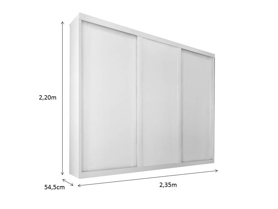 Guarda Roupa Casal Sevilha 3 Portas  Correr 6 Gav.  Branco
