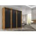 Guarda Roupa Casal Sevilha 3 Portas  Correr 6 Gav.  Castanho/onix