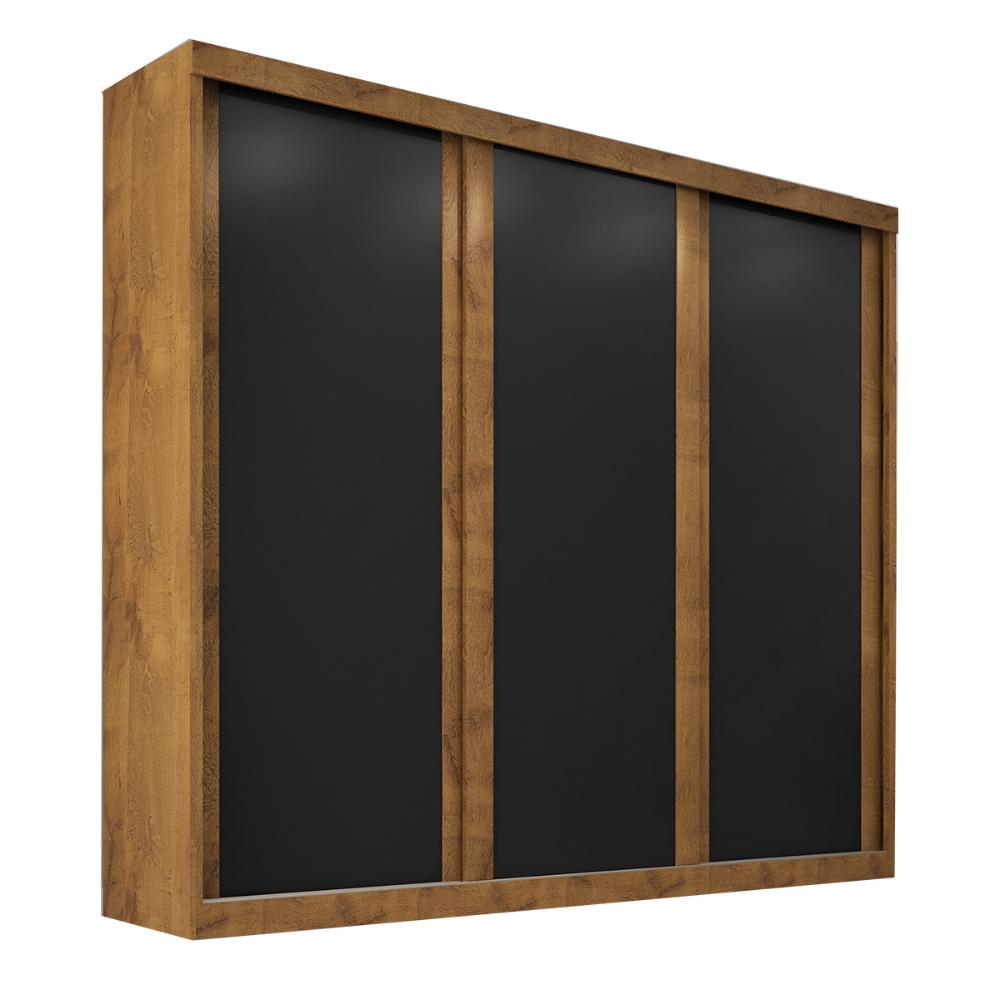 Guarda Roupa Casal Sevilha 3 Portas  Correr 6 Gav.  Castanho/onix