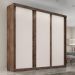 Guarda Roupa Casal Sevilha 3 Portas  Correr 6 Gav.  Chocolate/off White