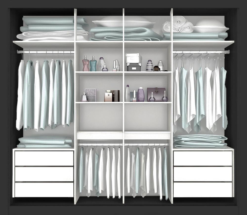 Guarda Roupa Casal Sevilha 3 Portas  Correr 6 Gav.  Onix