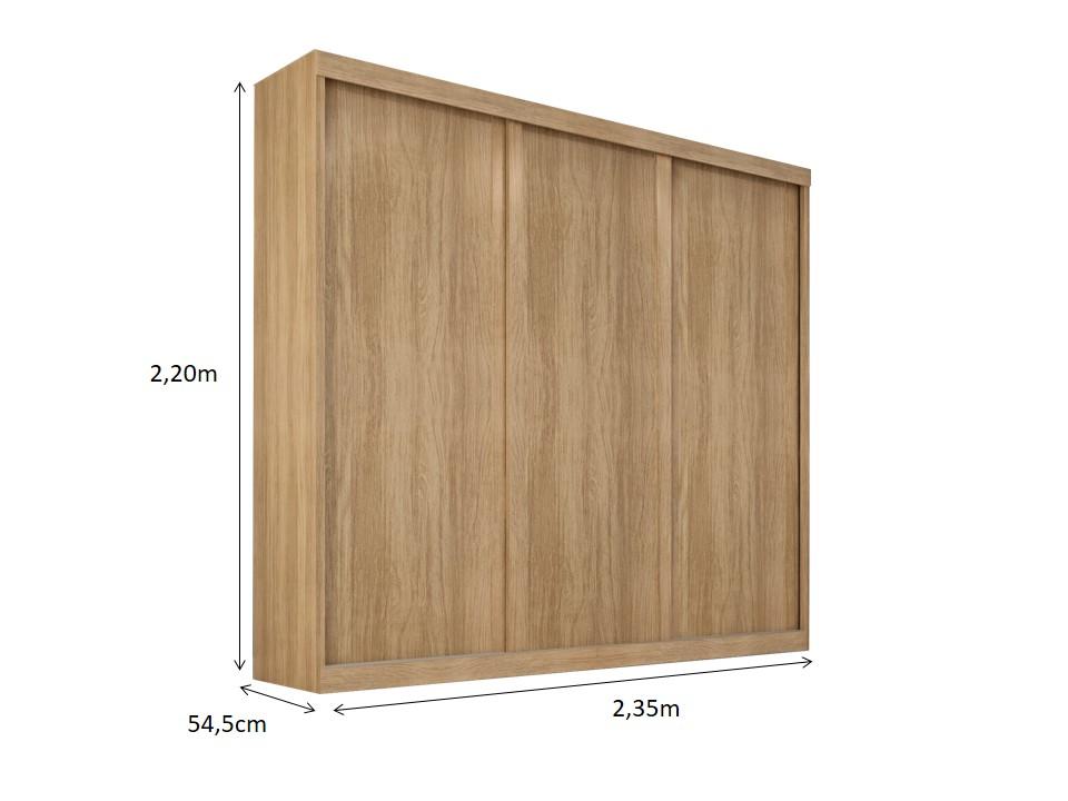Guarda Roupa Casal Sevilha 3 Portas  Correr 6 Gav.  Teka Madrid