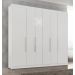 Guarda Roupa Casal Valencia 6 Portas 6 Gav  Branco