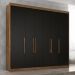 Guarda Roupa Casal Valencia 6 Portas 6 Gav  Castanho/onix