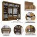 Guarda Roupa Casal Valencia 6 Portas 6 Gav C/ Esp  Castanho