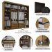 Guarda Roupa Casal Valencia 6 Portas 6 Gav C/ Esp  Castanho/onix