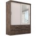 Guarda Roupa Solteiro Capri 2 Portas 6 Gav C/ Espelho  Chocolate/off White