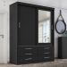 Guarda Roupa Solteiro Capri 2 Portas 6 Gav C/ Espelho  Onix