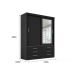 Guarda Roupa Solteiro Capri 2 Portas 6 Gav C/ Espelho  Onix
