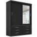 Guarda Roupa Solteiro Capri 2 Portas 6 Gav C/ Espelho  Onix