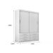Guarda Roupa Solteiro Capri 2 Portas Correr 6 Gav  Branco