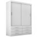 Guarda Roupa Solteiro Capri 2 Portas Correr 6 Gav  Branco