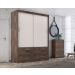 Guarda Roupa Solteiro Capri 2 Portas Correr 6 Gav  Chocolate/off White