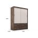 Guarda Roupa Solteiro Capri 2 Portas Correr 6 Gav  Chocolate/off White