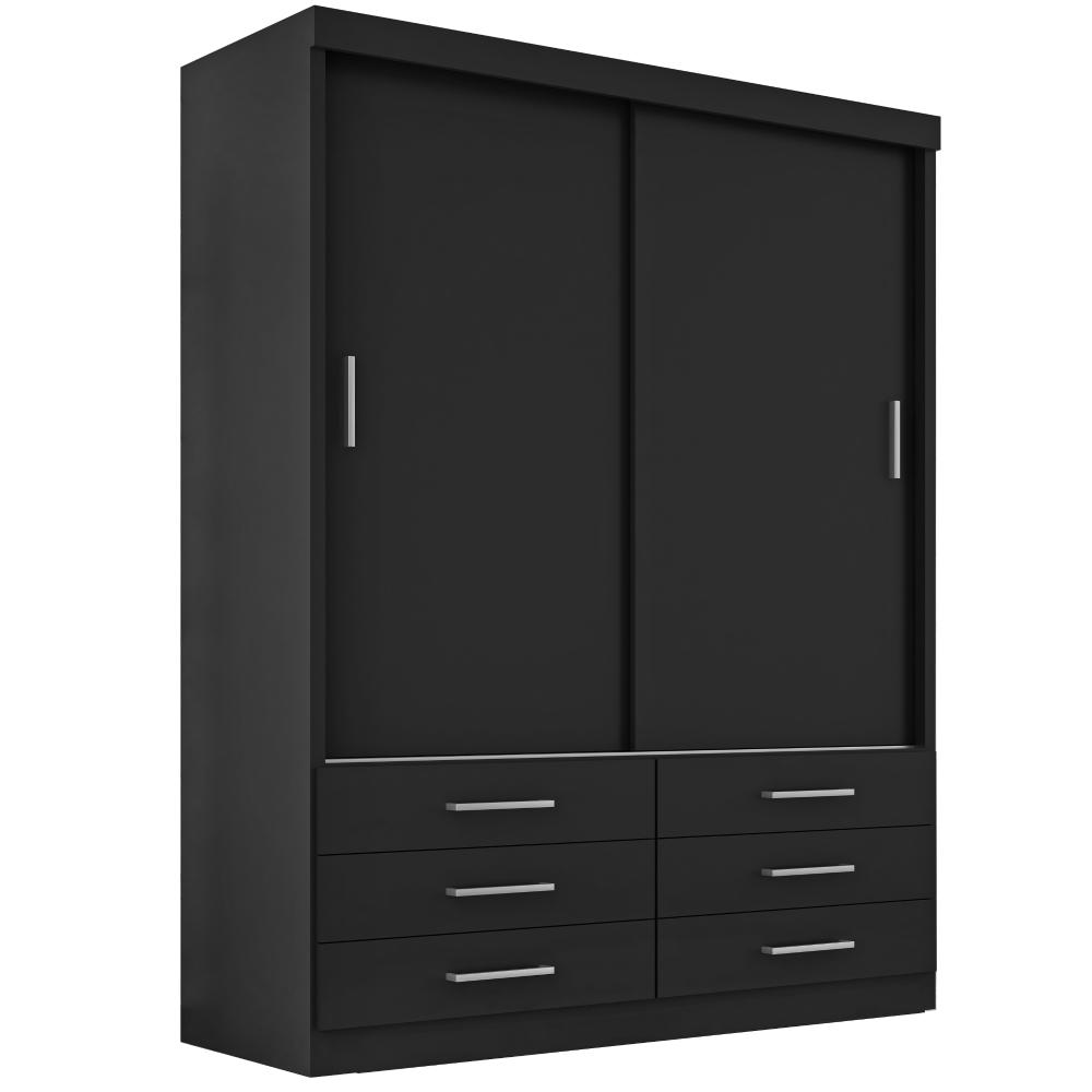 Guarda Roupa Solteiro Capri 2 Portas Correr 6 Gav  Onix