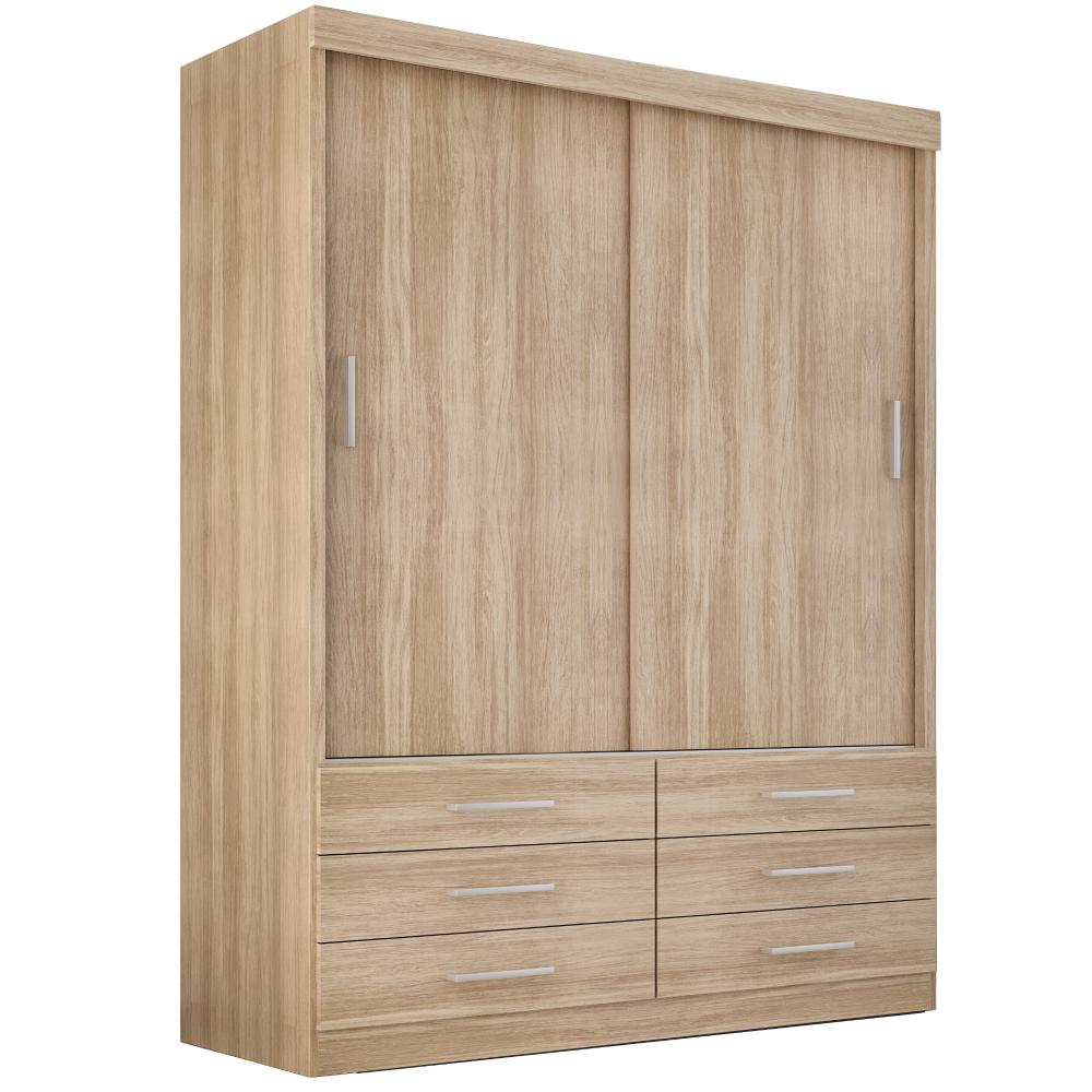 Guarda Roupa Solteiro Capri 2 Portas Correr 6 Gav  Teka Madrid
