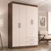 Guarda Roupa Solteiro Kioto 4 Portas 2 Gav  Chocolate/off White
