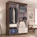 Guarda Roupa Solteiro Kioto 4 Portas 2 Gav  Chocolate/off White