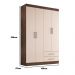 Guarda Roupa Solteiro Kioto 4 Portas 2 Gav  Chocolate/off White