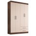 Guarda Roupa Solteiro Kioto 4 Portas 2 Gav  Chocolate/off White