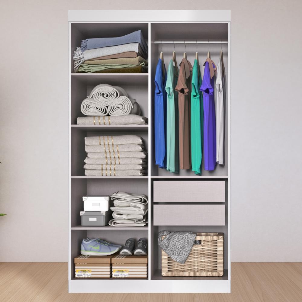 Guarda Roupa Solteiro Lisboa 4 Portas 2 Gav  Branco