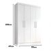 Guarda Roupa Solteiro Lisboa 4 Portas 2 Gav  Branco