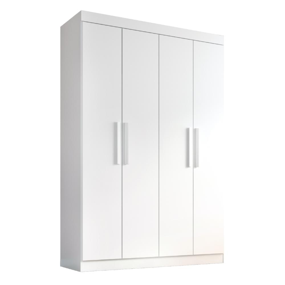 Guarda Roupa Solteiro Lisboa 4 Portas 2 Gav  Branco