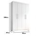 Guarda Roupa Solteiro Lisboa 4 Portas 2 Gav  Com Pés  Branco
