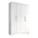 Guarda Roupa Solteiro Lisboa 4 Portas 2 Gav  Com Pés  Branco
