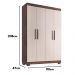 Guarda Roupa Solteiro Lisboa 4 Portas 2 Gav  Com Pés  Chocolate/off White
