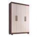 Guarda Roupa Solteiro Lisboa 4 Portas 2 Gav  Com Pés  Chocolate/off White