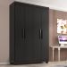 Guarda Roupa Solteiro Lisboa 4 Portas 2 Gav  Com Pés  Onix