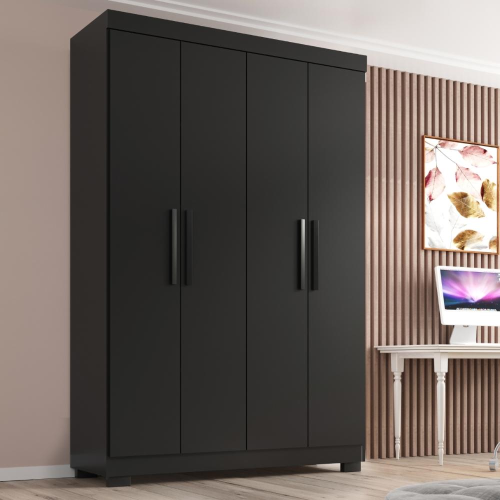 Guarda Roupa Solteiro Lisboa 4 Portas 2 Gav  Com Pés  Onix