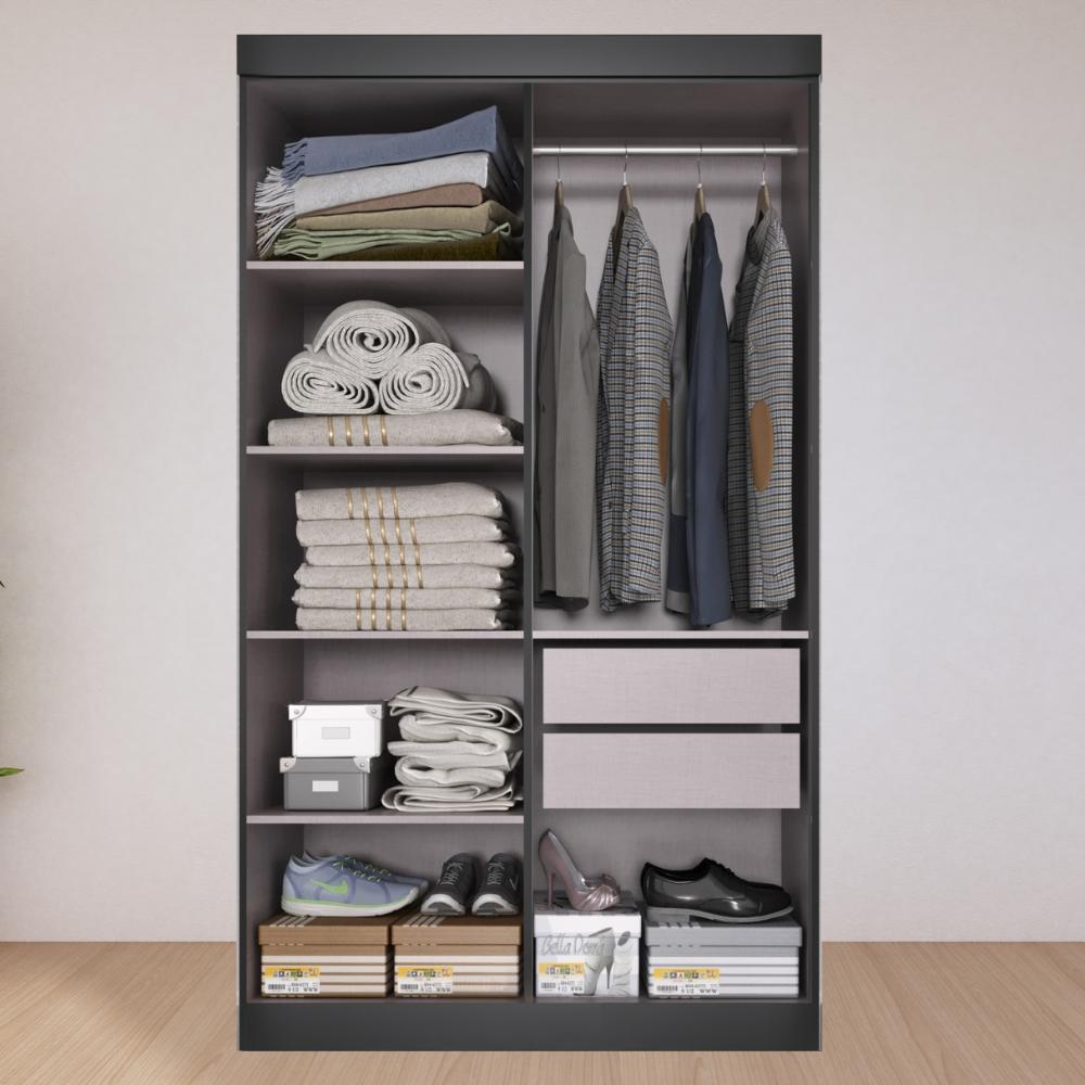 Guarda Roupa Solteiro Lisboa 4 Portas 2 Gav  Com Pés  Onix