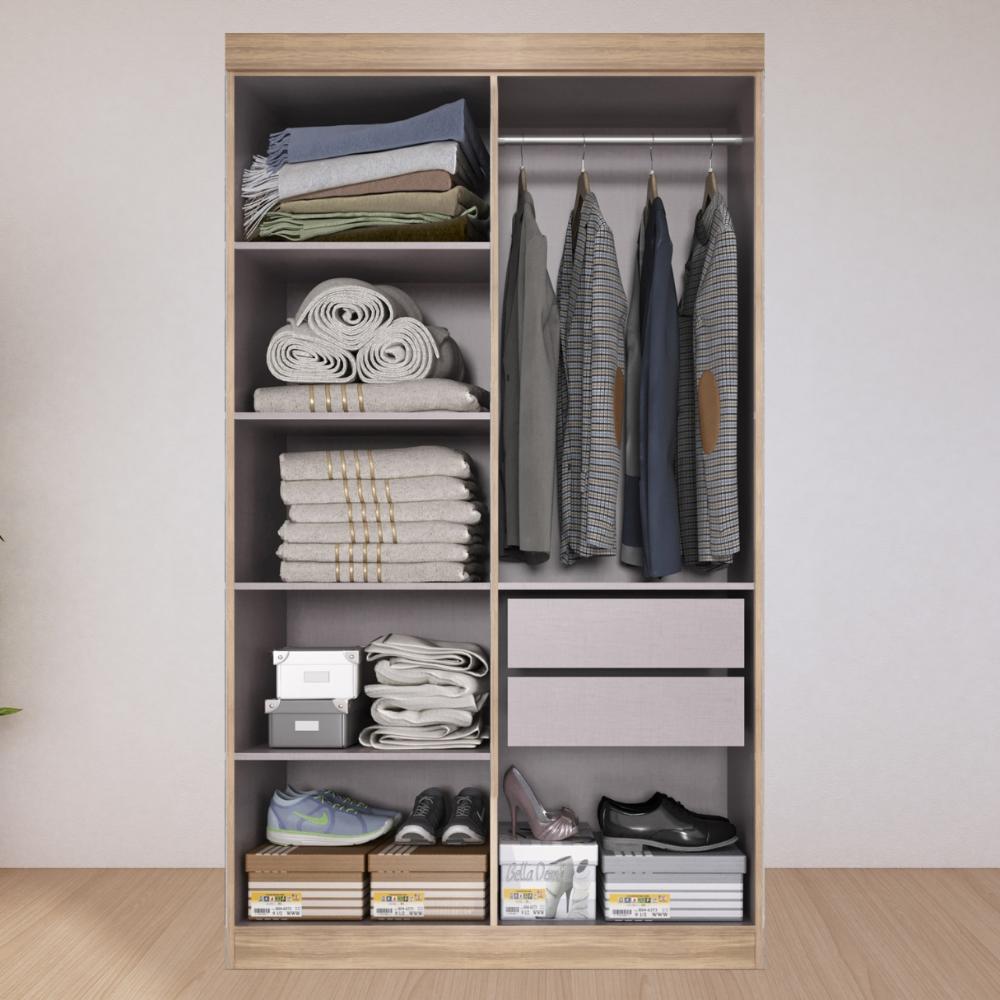 Guarda Roupa Solteiro Lisboa 4 Portas 2 Gav  Com Pés  Teka/onix
