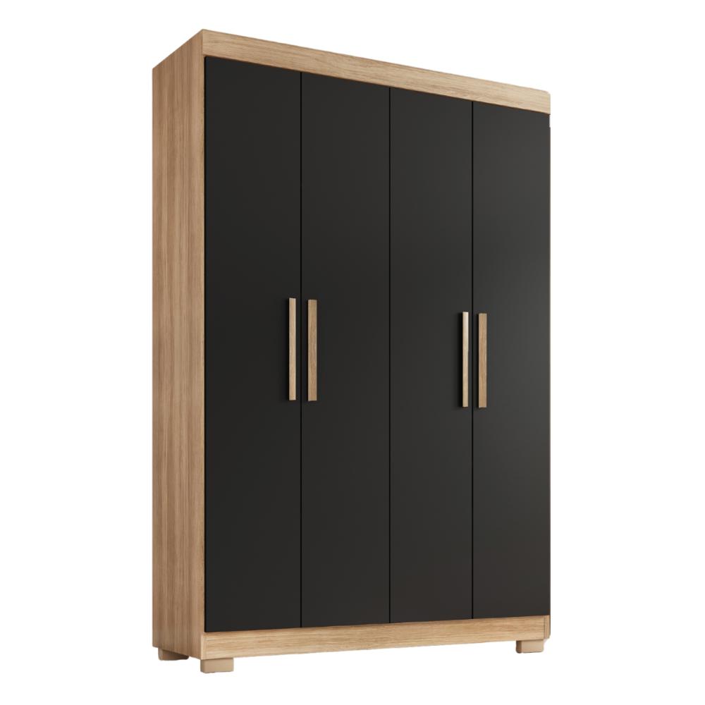 Guarda Roupa Solteiro Lisboa 4 Portas 2 Gav  Com Pés  Teka/onix