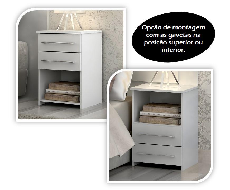 Mesa De Cabeceira Bruna 2gav  Branco