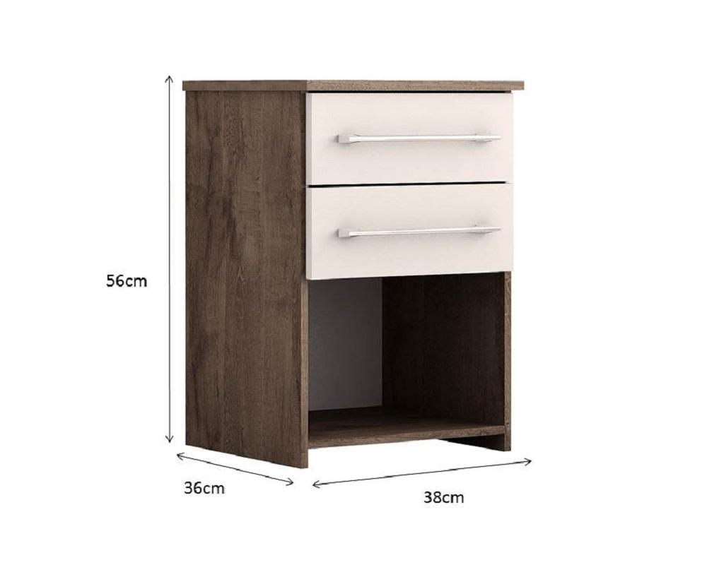 Mesa De Cabeceira Bruna 2gav  Chocolate/off White