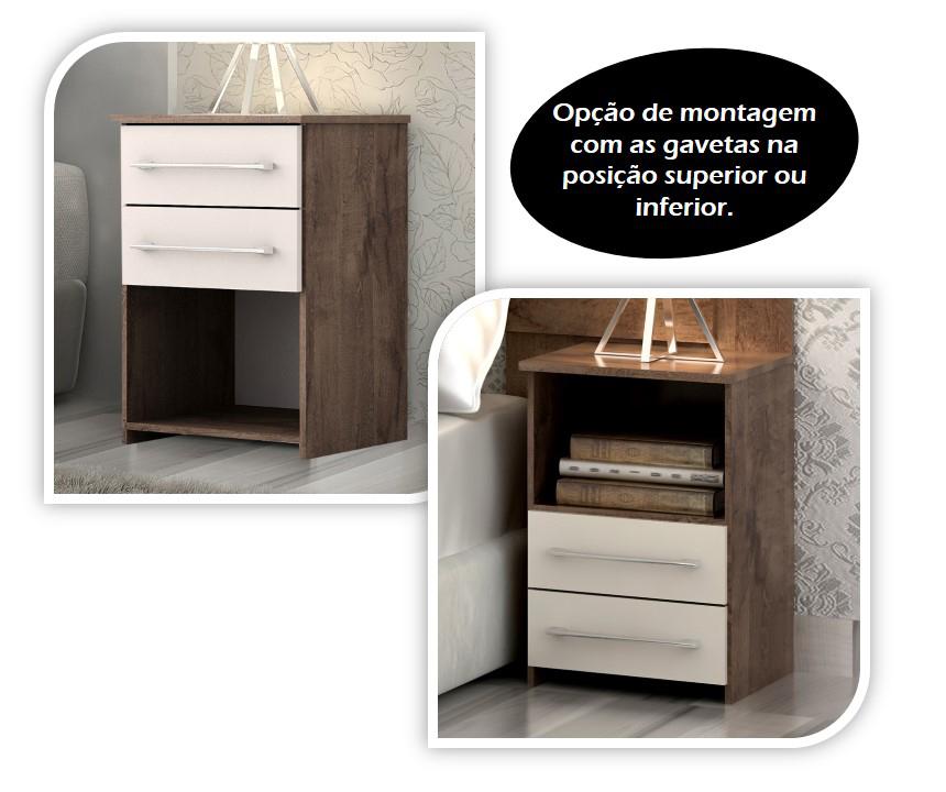 Mesa De Cabeceira Bruna 2gav  Chocolate/off White