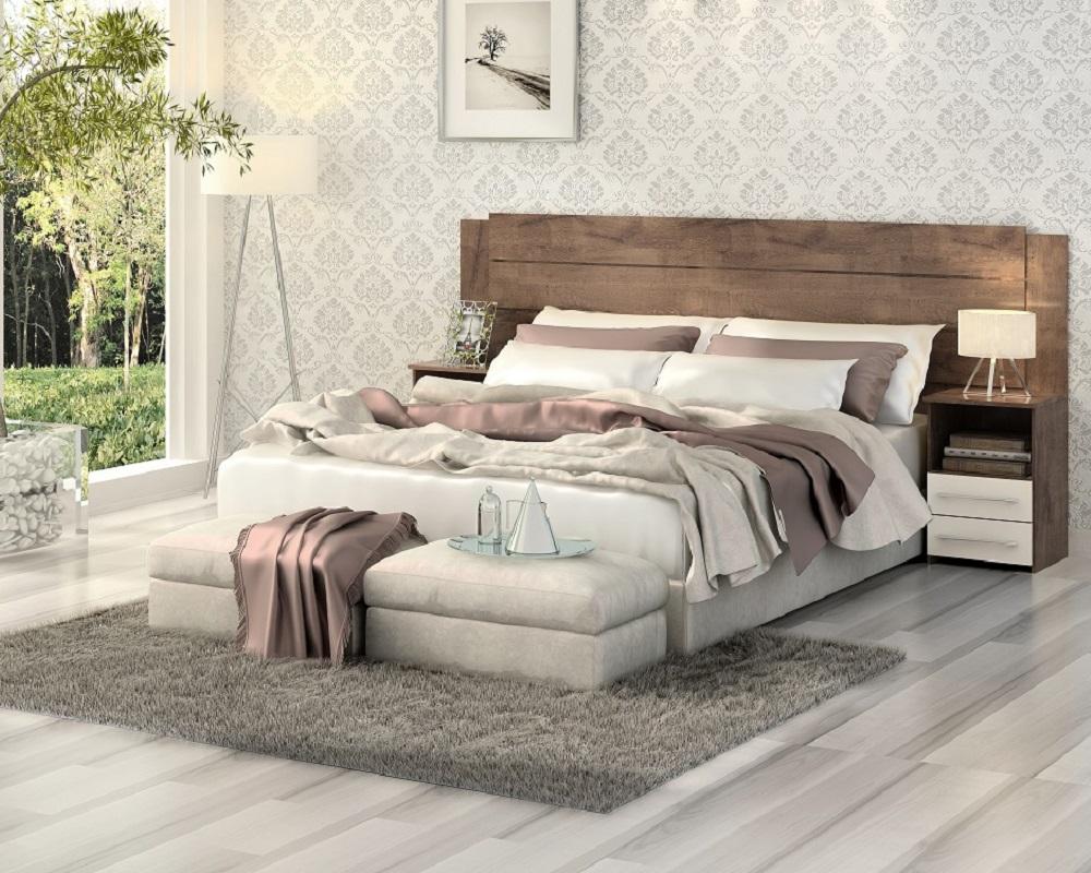 Mesa De Cabeceira Bruna 2gav  Chocolate/off White