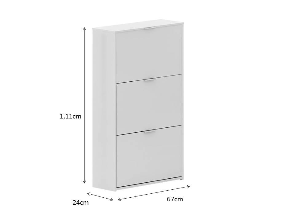 Sapateira Safira 3 Portas  Branco