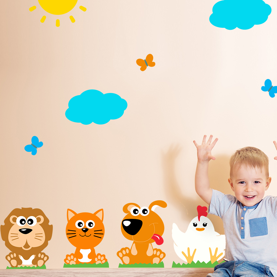Adesivo de Parede Infantil Árvore Fazendinha