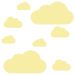 Adesivo de Parede Infantil Nuvens Amarelo
