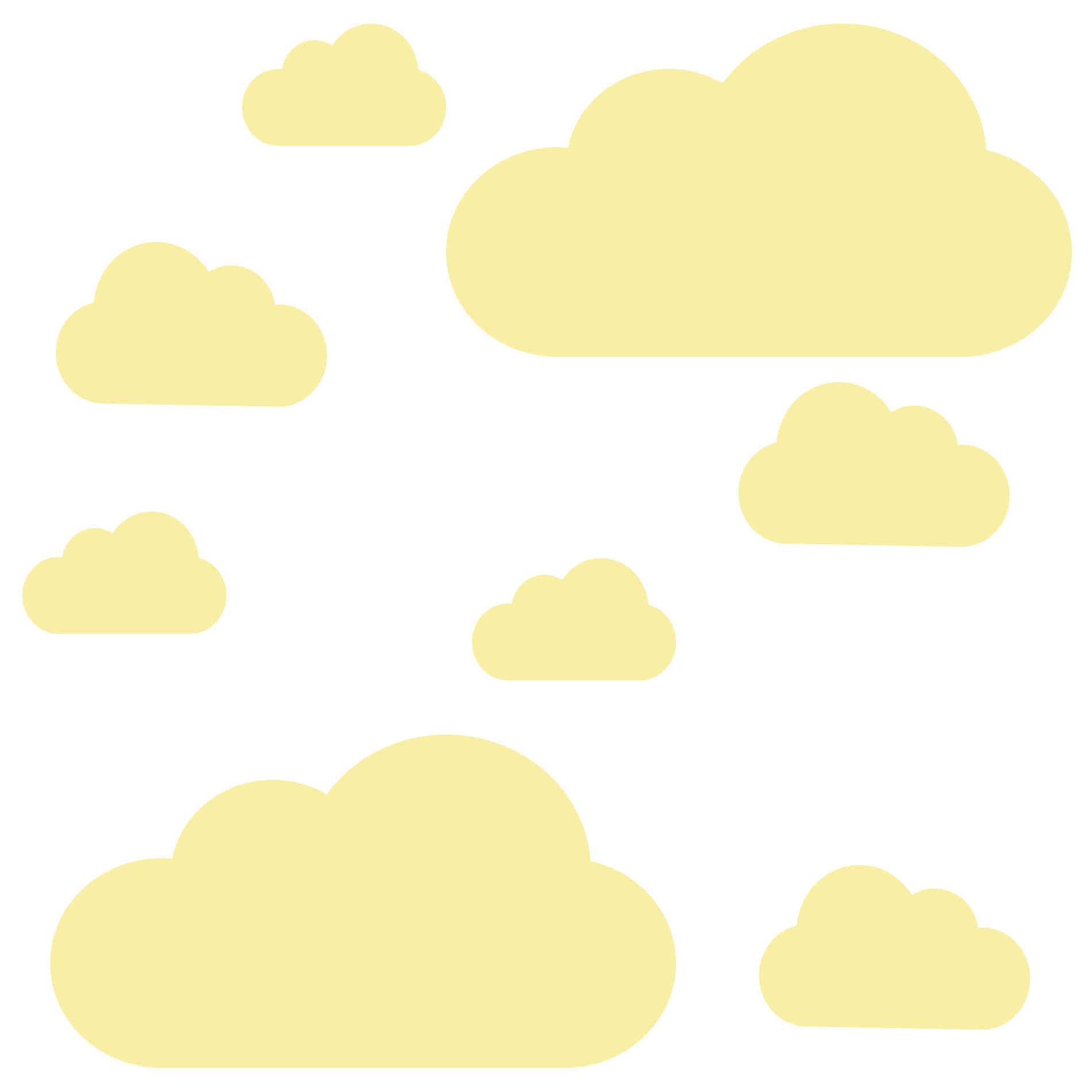 Adesivo de Parede Infantil Nuvens Amarelo