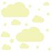 Adesivo de Parede Infantil Nuvens Amarelo 64un